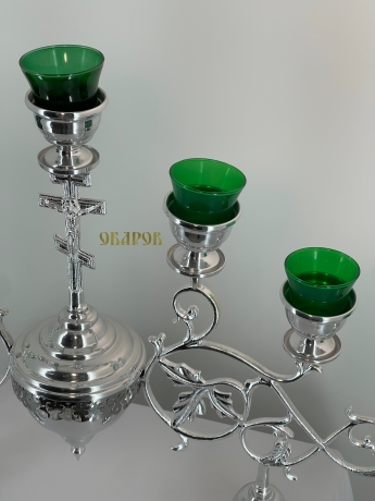 Семисвічник напрестольний, №1 - 2. (хрест, алюм.) 83х59 