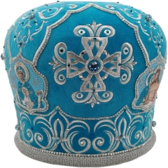 Митра  "Крест"  голубая