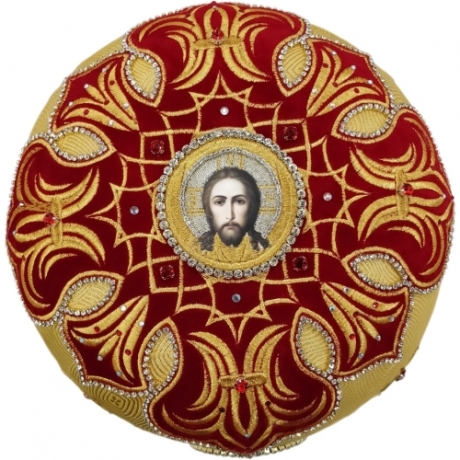 Митра  Вифлеемская  жёлто-красная, парча