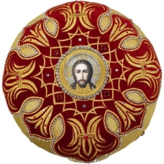 Митра  Вифлеемская  жёлто-красная, парча