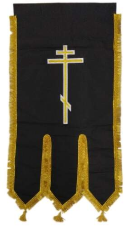 Хоругви вышитые лилия вышивка + пришивной баннер с одной стороны, с другой крест без вышивки