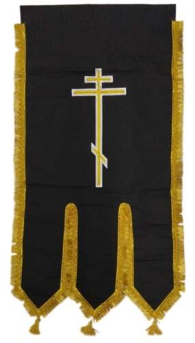 Хоругви вышитые лилия вышивка + пришивной баннер с одной стороны, с другой крест без вышивки