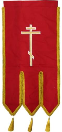 Хоругви вышитые лилия вышивка + пришивной баннер с одной стороны, с другой крест без вышивки