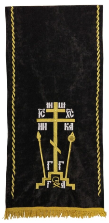 Накидка "Крест - косичка" на аналой, с дорогой бахрамой