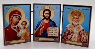 Складень Спаситель, Микола Чудотворець та Казанська Богородиця