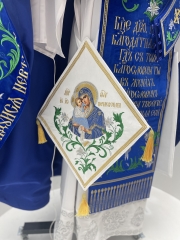 Комбіноване облачення священника вишите на оксамиті, з вишитими іконами, вишивка &quot;Лілії&quot;