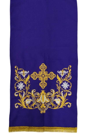 Накидка "Хрест квітка" на аналой, з дорогою бахрамою
