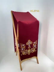 Накидка "Крест цветок" на аналой, с дорогой бахрамой