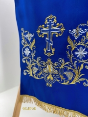 Накидка "Крест цветок" на аналой, с дорогой бахрамой