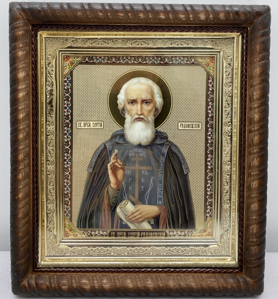 Ікона св. преп. Сергій Радонезький 22,5х25,5см 
