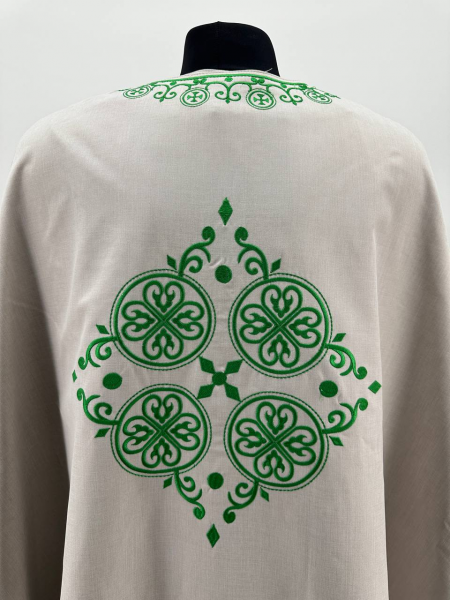 Облачення священника грецький крій, вишите на льон - габардині з пришивним галуном, вишивка "Антична"