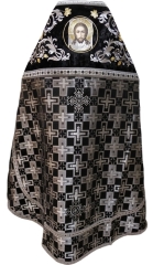 Облачення священника комбіноване з парчі &quot;Грецький хрест&quot;, з вишитим опліччям, вишивка &quot;Роза&quot;