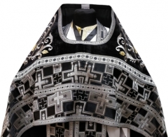 Облачення священника комбіноване з парчі &quot;Грецький хрест&quot;, з вишитим опліччям, вишивка &quot;Роза&quot;