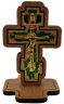 Крест метал. в дереве на подставке (бр.) 