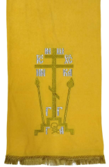 Накидка "Крест с копием" на аналой, с дорогой бахрамой