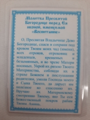 Ламінована ікона Богородиці &quot;Взыграние Младенца&quot; З молитвою до ікони &quot;Виховання&quot;