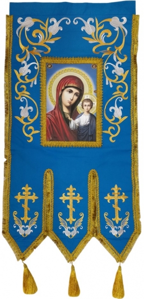 Хоругви вышитые пара, лилия, пришивной баннер