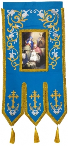 Хоругви вышитые пара, лилия, пришивной баннер