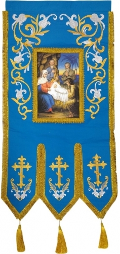 Хоругви вышитые пара, лилия, пришивной баннер