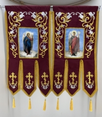 Хоругви вишиті пара, лілія, пришивний банер