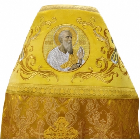 Облачення священника комбіноване з парчі "Ажурний хрест", з вишитим опліччям, вишивка "Новий візерунок"