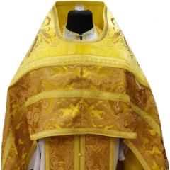 Облачення священника комбіноване з парчі &quot;Ажурний хрест&quot;, з вишитим опліччям, вишивка &quot;Новий візерунок&quot;