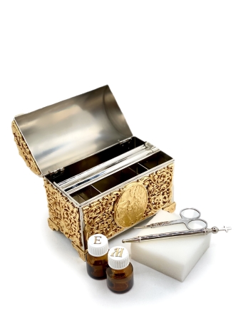 Ящик хрестильний, нікель - золото 15х8х13