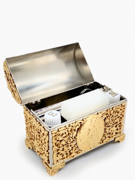 Ящик хрестильний, нікель - золото 15х8х13