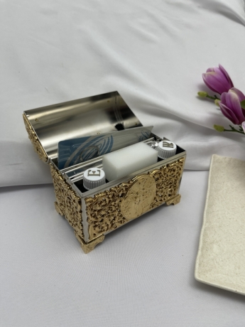Ящик хрестильний, нікель - золото 15х8х13