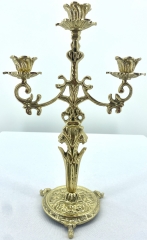 Підсвічник настільний, на 3 свічки, латунь №11 - 1