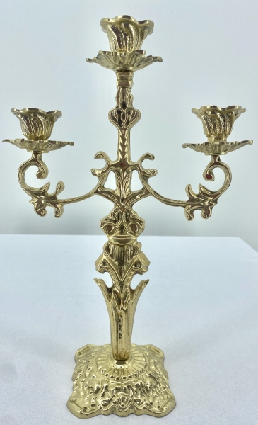 Підсвічник настільний, на 3 свічки, латунь №11 - 1