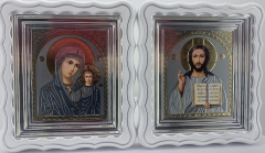 Ікони &quot;Вінчальна пара&quot; літог. сіра. біл. ср. пат. 27х25см