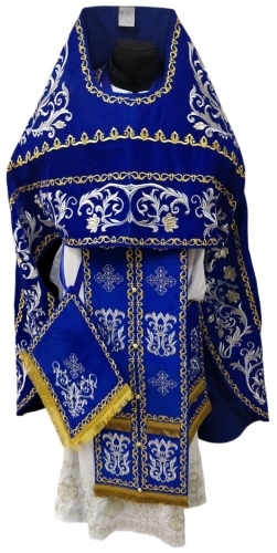 Облачение священника, вишитое на бархате, вишивка