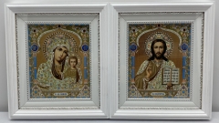 Ікони "Вінчальна пара" (літ. куп. ж-б., рам. біл., пр.) 26х23см