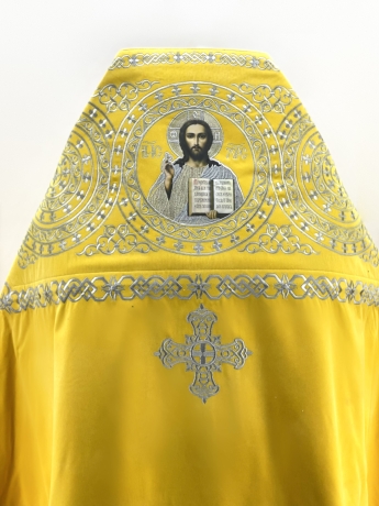 Облачення священника, вишите на оксамиті, вишивка "Коло" з вишитим галуном