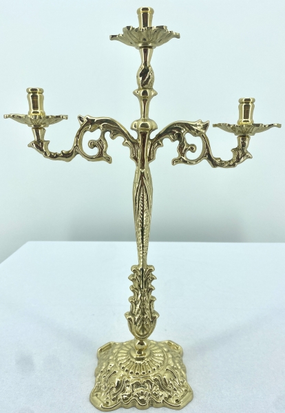 Підсвічник настільний, на 3 свічки, латунь, 33,5х25 №12 - 1