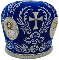 Митра  "Крест у венце"  синяя