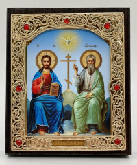 Ікони в окладі на дерев'яному планшеті, лик 11х13